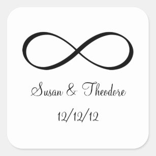 Infinity Symbol Custom Wedding Invitation Square Sticker