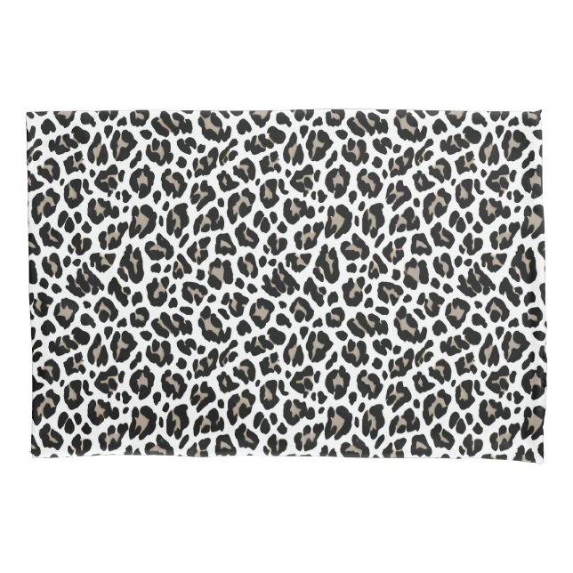 White and Black Leopard Print Pillow Case (Front)
