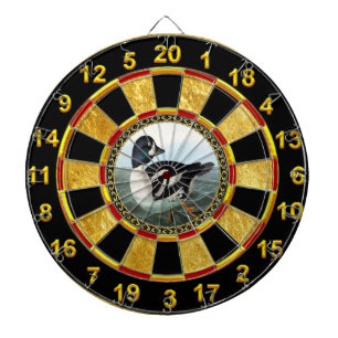 White and Black mallard ducks swimming in water Dart Board