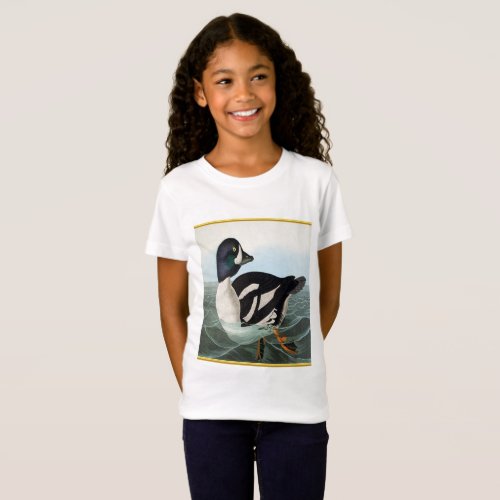 White and Black mallard ducks swimming in water T_Shirt