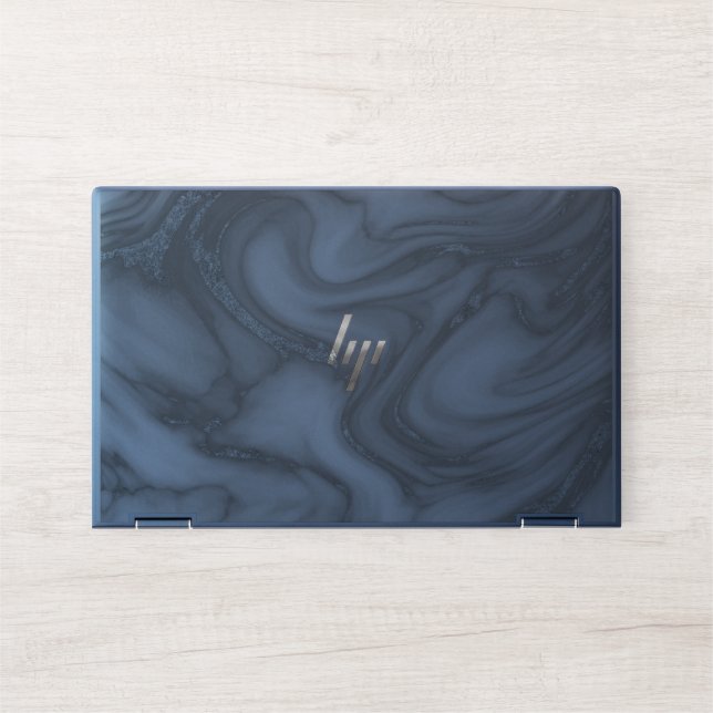 White and Black Marble HP Laptop Skin (Front)