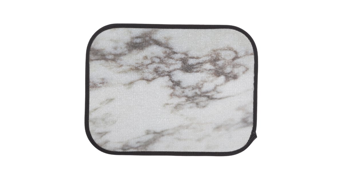 Trendy White And Black Marble Stone Pattern Floor Mat, Zazzle