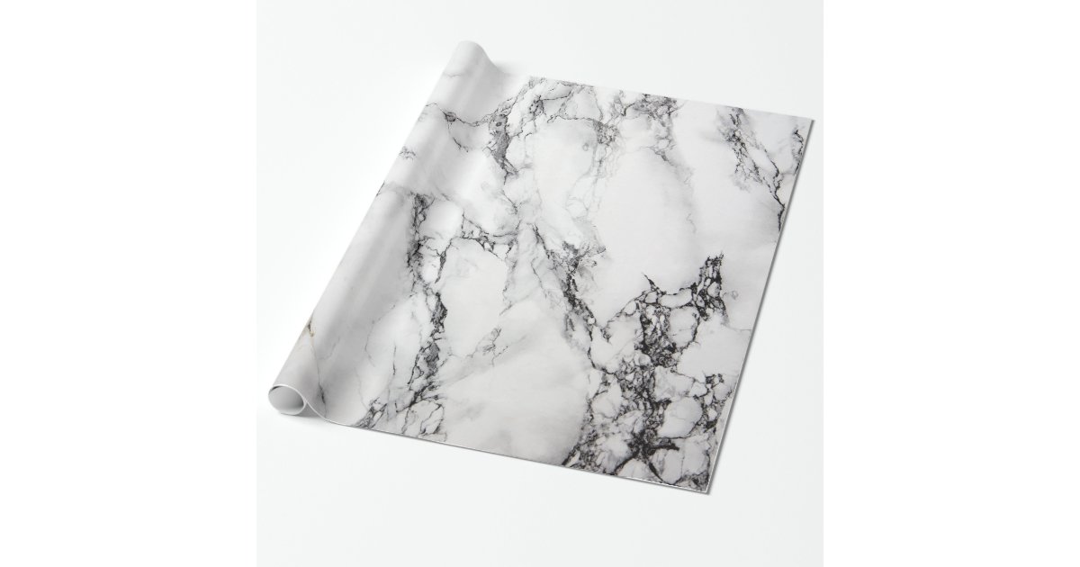 White And Black Marble Texture Wrapping Paper