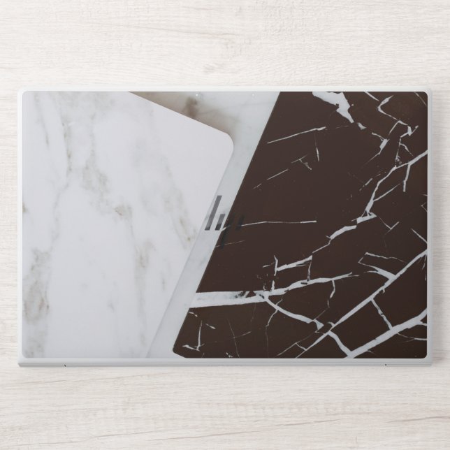 White and Black Marble Tiles HP Laptop Skin (Front)