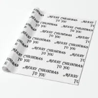 Black and White Merry Christmas Wrapping Paper