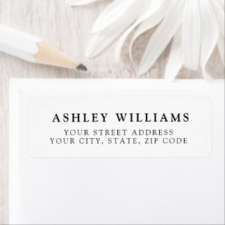 White and Black Minimalist Elegant Return Stickers