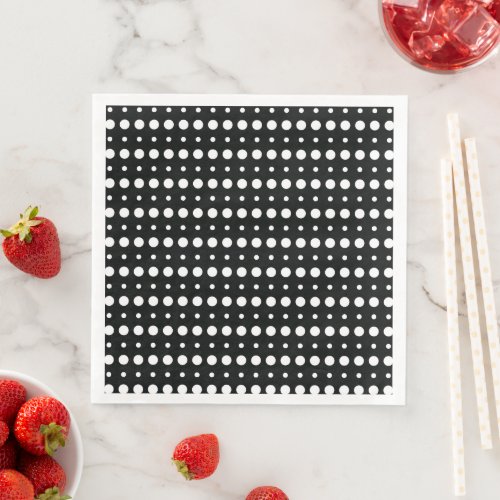 White and Black Minimalist Polka Dots g9 Paper Dinner Napkins