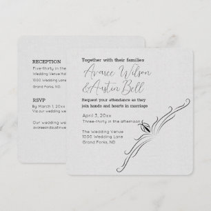 White and Black Minimalist Wedding Invitation