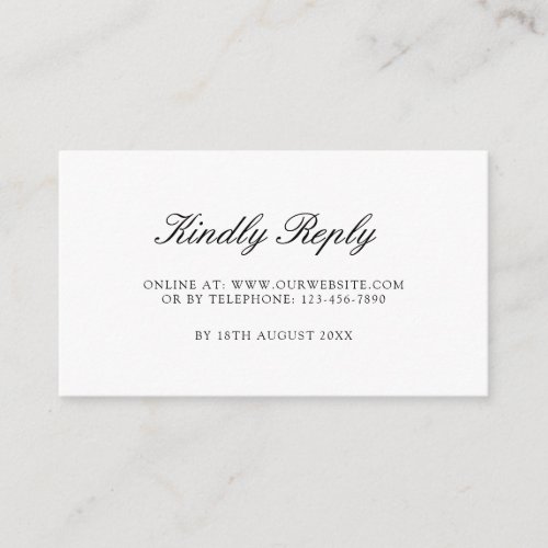 White and Black Minimalist Wedding RSVP Cards