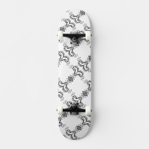 White and Black Mirrored Man HAMbWG Skateboard