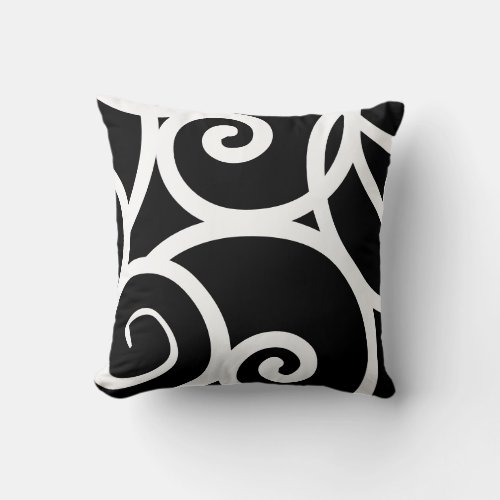 White and black modern abstract designer pillow