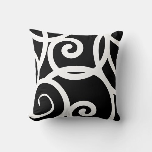 White and Black modern abstract designer pillow
