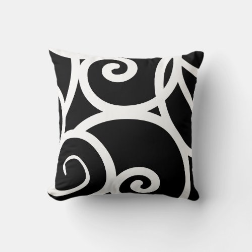 White and Black modern abstract designer pillow