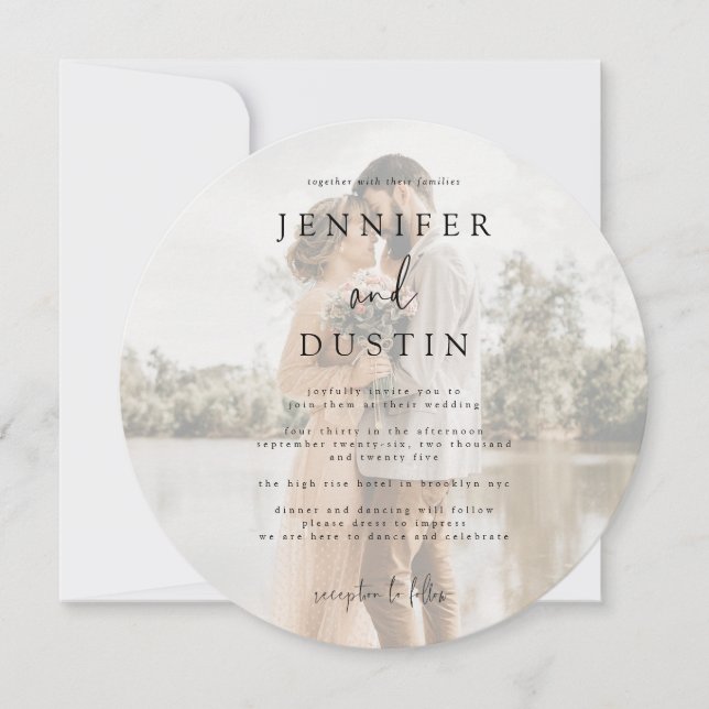 White and Black Modern Elegance Wedding Invitation (Front)