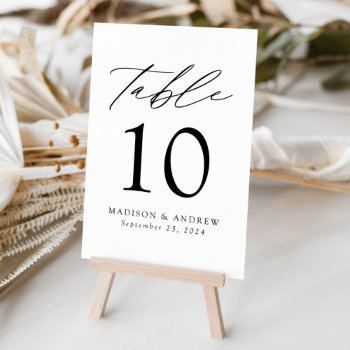 White And Black Modern Elegance Wedding Table Number by latebloom at Zazzle