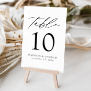 White And Black Modern Elegance Wedding Table Number at Zazzle