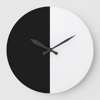 White and black modern large clock