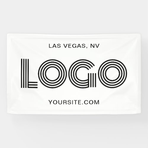 White and Black Modern Large Rectangular Logo Banner