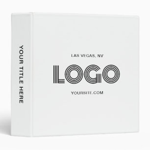 White and Black Modern Logo 3 Ring Binder