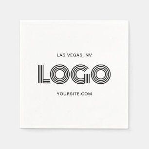 White and Black Modern Logo Napkins