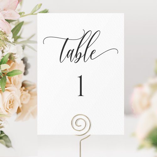 White and Black Modern Minimalist Table Number