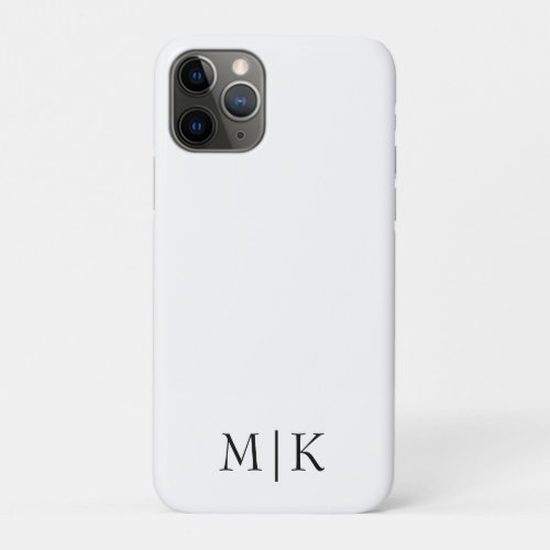 White and Black  Modern Monogram iPhone 11 Pro Case