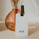 White and Black | Modern Monogram Luggage Tag<br><div class="desc">This modern luggage tag design features a white background,  with your initials in bold black text for a look that is simple and stylish,  yet professional.</div>
