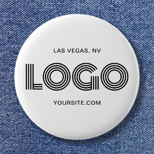 White and Black Modern Rectangular Logo Button