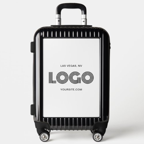 White and Black Modern Rectangular Logo Luggage