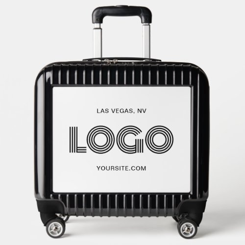 White and Black Modern Rectangular Logo Luggage