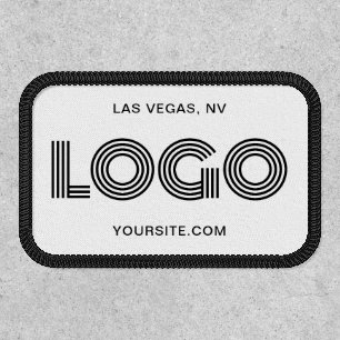 White and Black Modern Rectangular Logo Patch