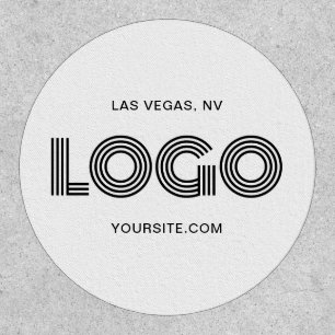 White and Black Modern Rectangular Logo Patch