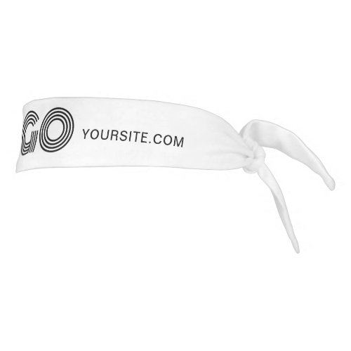 White and Black Modern Rectangular Logo Tie Headband