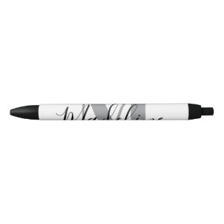 White And Black Monogram Elegant Pen