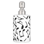 White and Black Music Notes Soap Dispenser & Toothbrush Holder (Front)