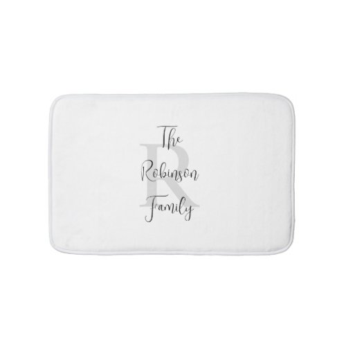 White and Black Name Monogrammed Paper Guest Towel Bath Mat