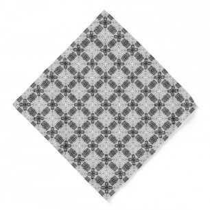 White and black openwork geometric pattern Anna Bandana