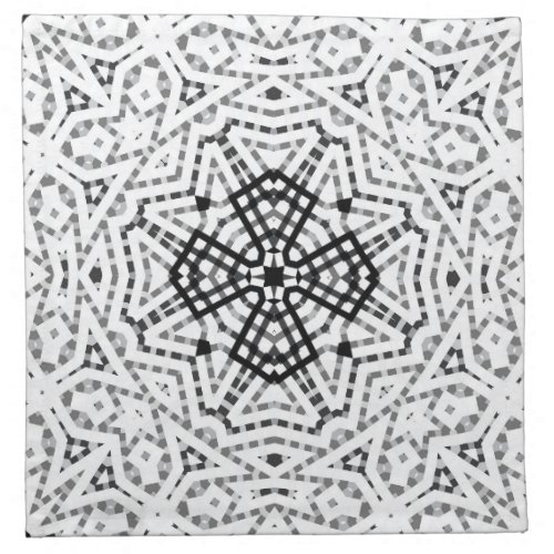 White and black openwork geometric pattern Elsa Cloth Napkin