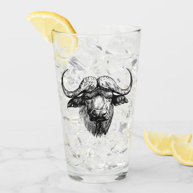 White and Black Ox Drinking Glass Tumbler
