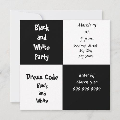 White and Black Party Announcement