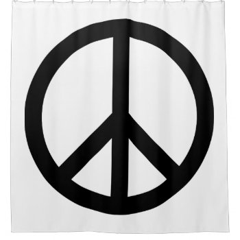 White And Black Peace Symbol Shower Curtain by peacegifts at Zazzle