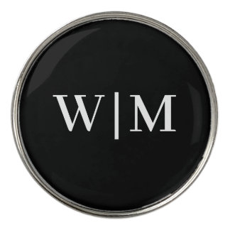 White and Black Personalize  Golf Ball Marker