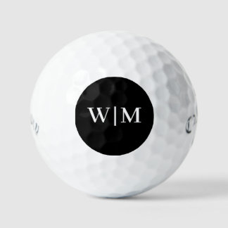White and Black Personalize  Golf Balls