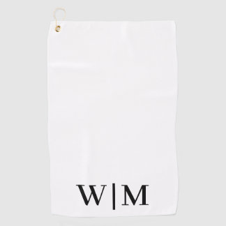 White and  Black Personalized Golf Towel