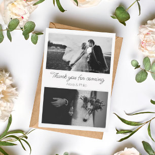 White and Black Photo Collage Wedding Card