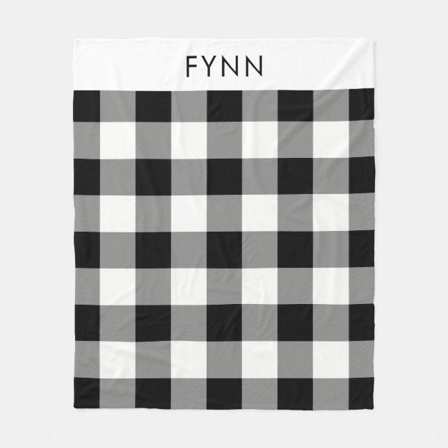 White and Black Plaid Blanket (Front)