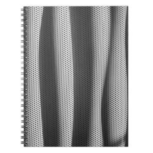 White and black polka-dot fabric notebook