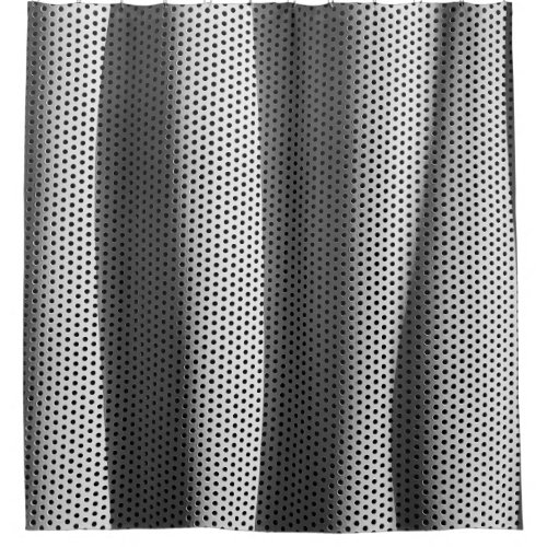 White and black polka_dot fabric shower curtain