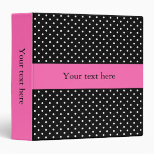 White and Black Polka Dot Pattern 3 Ring Binder