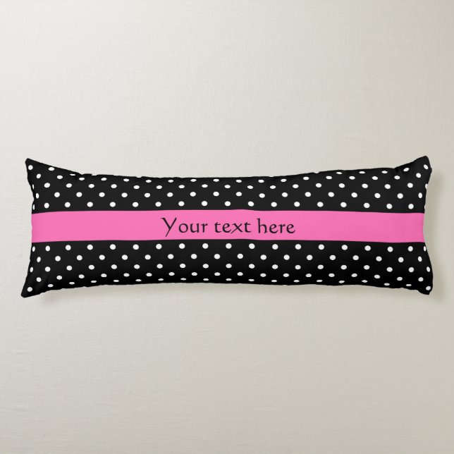 White and Black Polka Dot Pattern Body Pillow (Front)